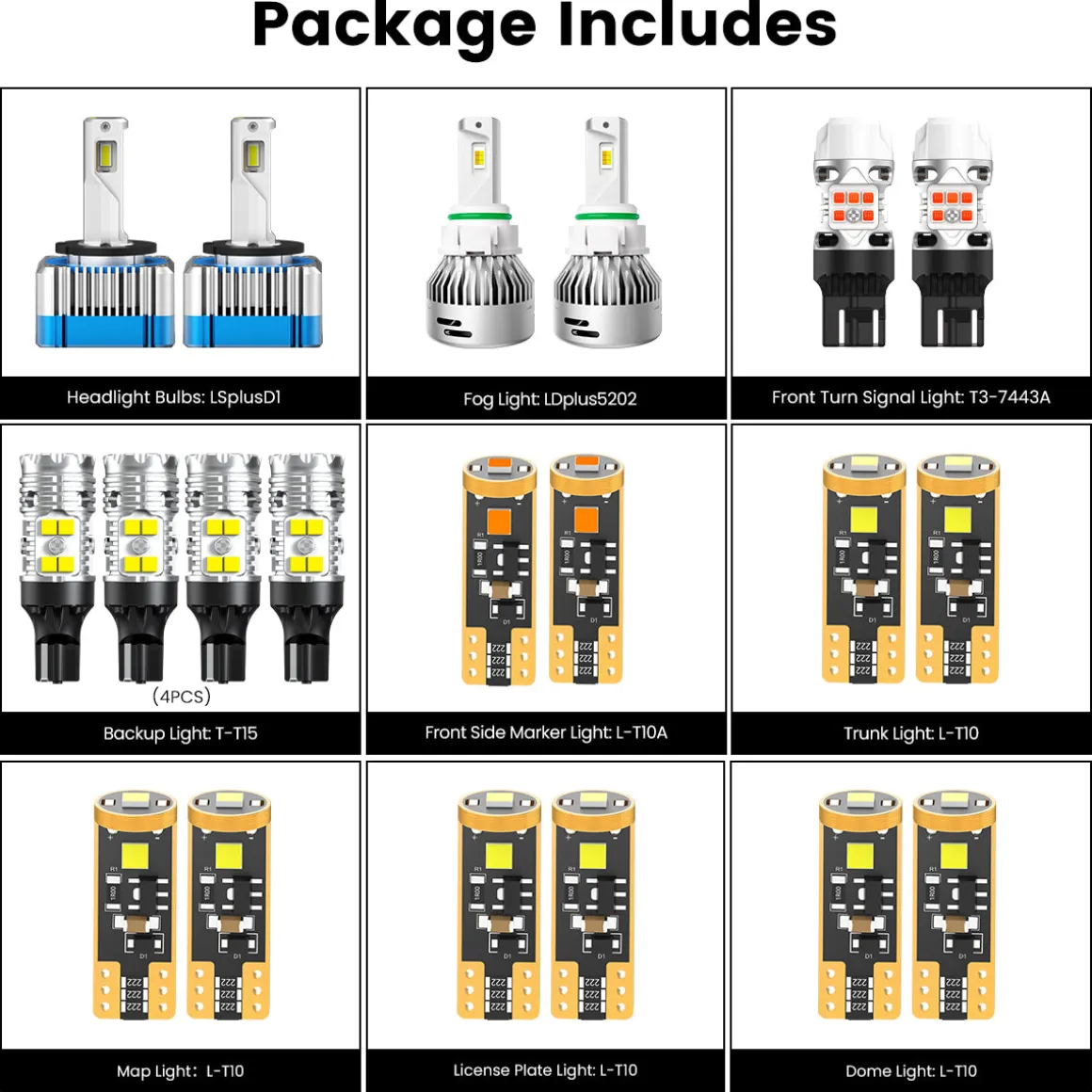 Fit for 2017-2018 Jeep Cherokee The Brightest LED Bulbs Upgrade