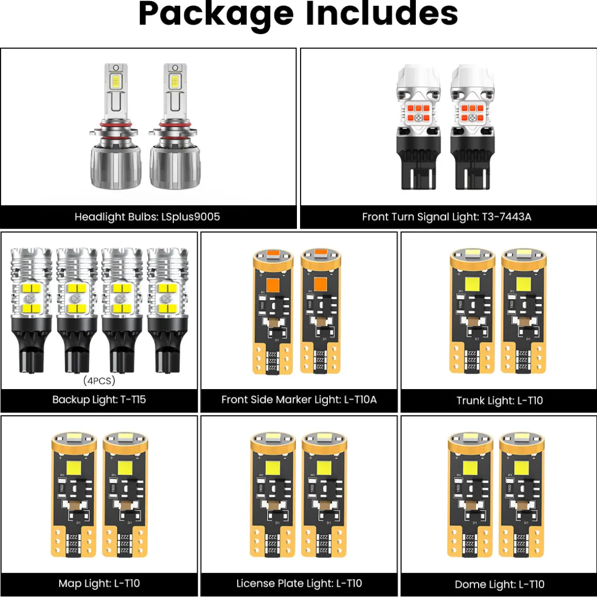 Fit for 2017-2018 Jeep Cherokee The Brightest LED Bulbs Upgrade