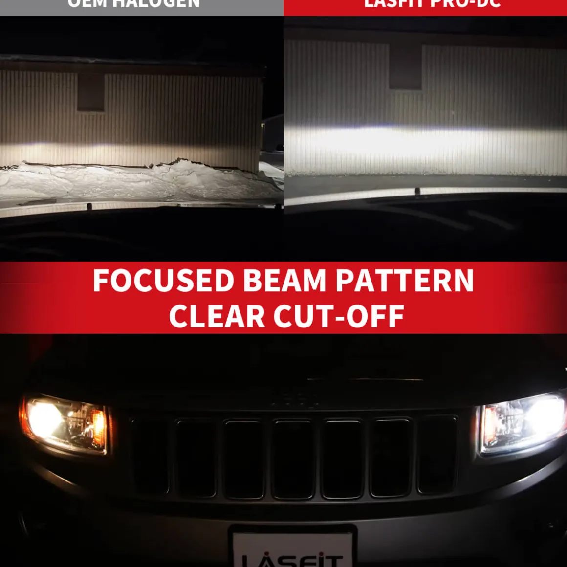 Fit for 2017-2022 Jeep Grand Cherokee Custom H11 LED Low Beam Bulbs with Dust Cover | Pro-DC Series