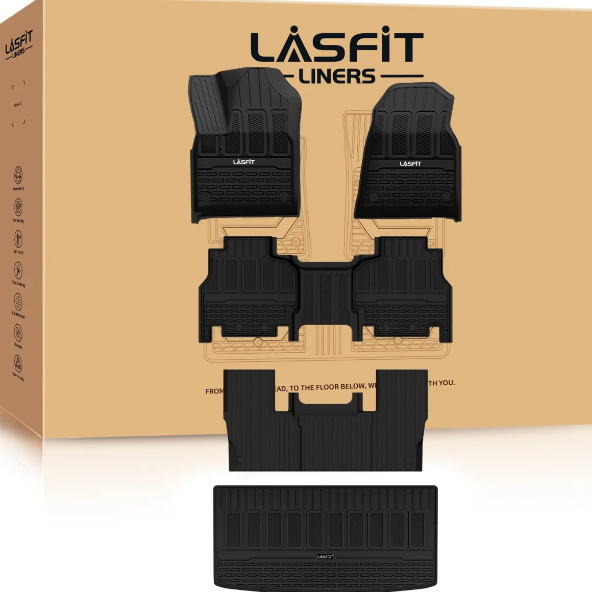 Fit for 2022-2025 Jeep Grand Wagoneer Floor Mats, Fit 7-seater Only