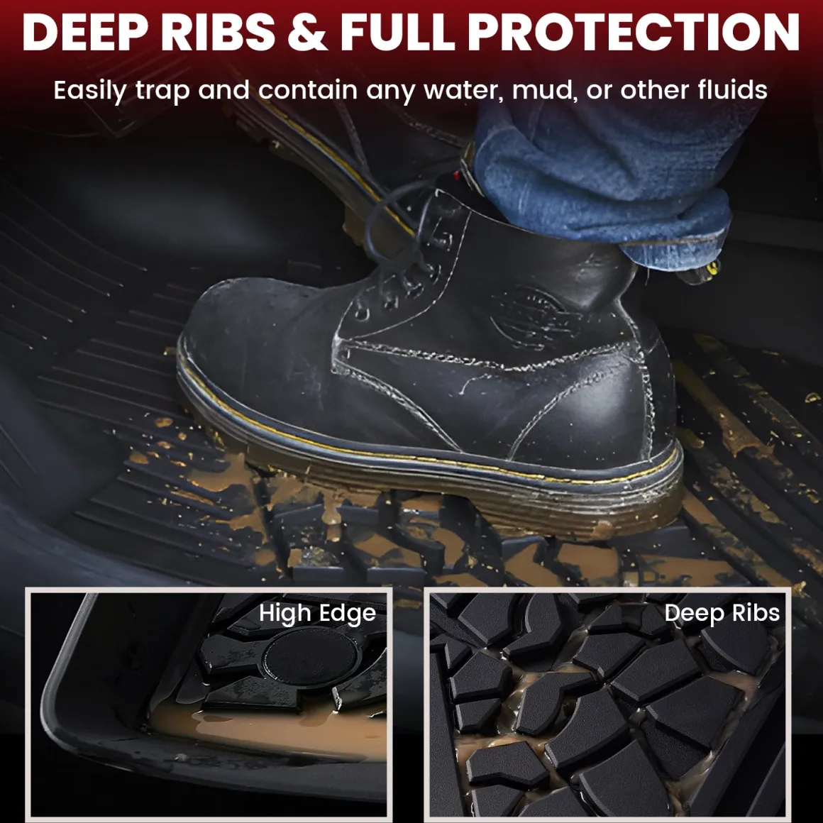 Fit for 2014-2018 Jeep Wrangler JK Floor Mats or Cargo Mat, For 4 Doors Only
