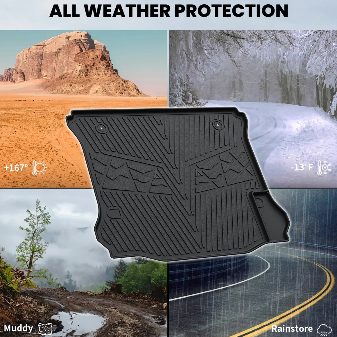 Fit for 2014-2018 Jeep Wrangler JK Floor Mats or Cargo Mat, For 4 Doors Only