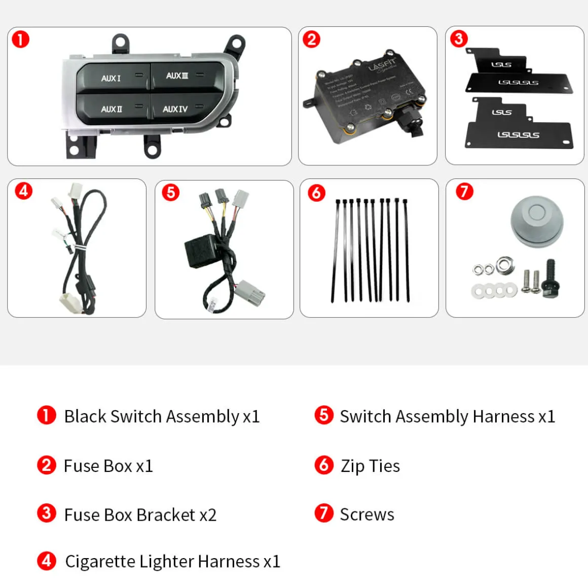 Fit For Jeep Wrangler JL 2018-2025 Auxiliary Switch Panel Bank Kit