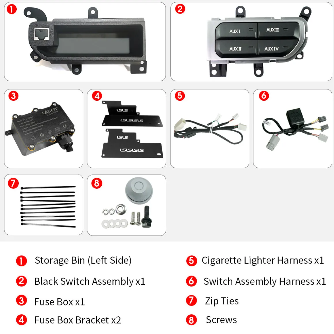 Fit For Jeep Wrangler JL 2018-2025 Auxiliary Switch Panel Bank Kit
