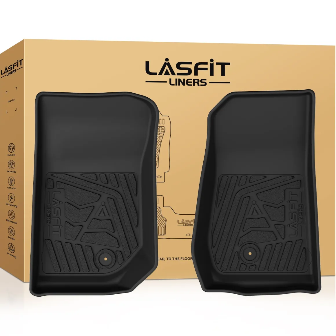 Fit for 2007-2013 Jeep Wrangler 1st Row Floor Mats, Fit 2-Door or 4-Door 1st Row