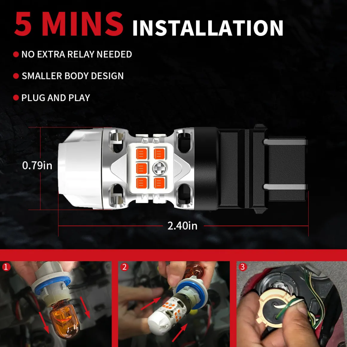 Fit for 2010-2017 Jeep Wrangler The Brightest LED Bulbs Upgrade