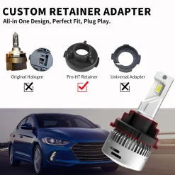 Fit for Kia Hyundai H7 LED Bulb Custom Retainer Adapter | Pro-HK7, 2 Bulbs