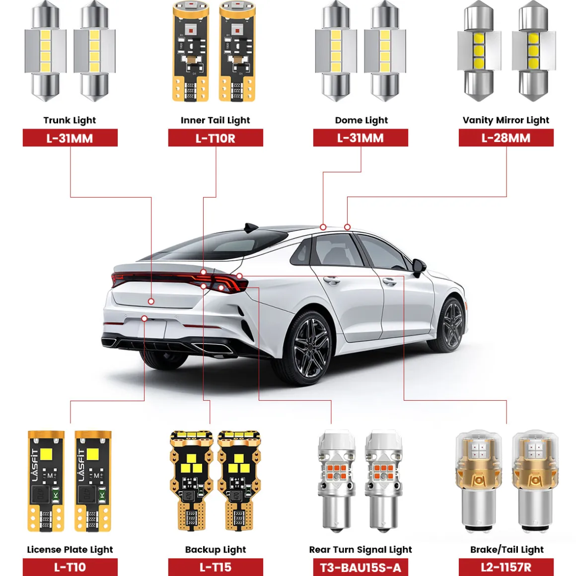 Fit for 2021-2024 Kia K5 LED Exterior Interior Lights Upgrade | Tested and Verified