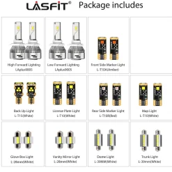 Fit for 2017-2020 Kia Optima LED Bulbs 9005 H7 Exterior Interior Lights