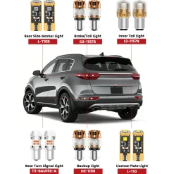 Fit for 2017-2019 Kia Sportage The Brightest LED Bulbs Upgrade