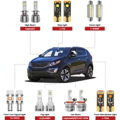 Fit for 2011-2013 Kia Sportage The Brightest LED Bulbs Upgrade
