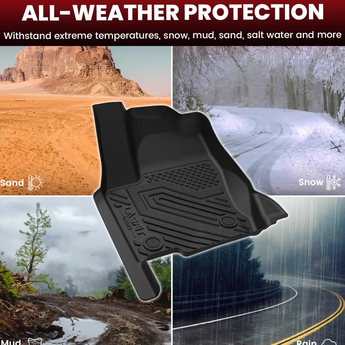 Fit for 2024-2026 Lexus GX550 Floor Mats, Fit 5-seater and With Cool Box Only