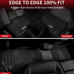 Fit for 2017-2020 Lincoln Continental Custom Floor Mats TPE Material 1st & 2nd Row Seat