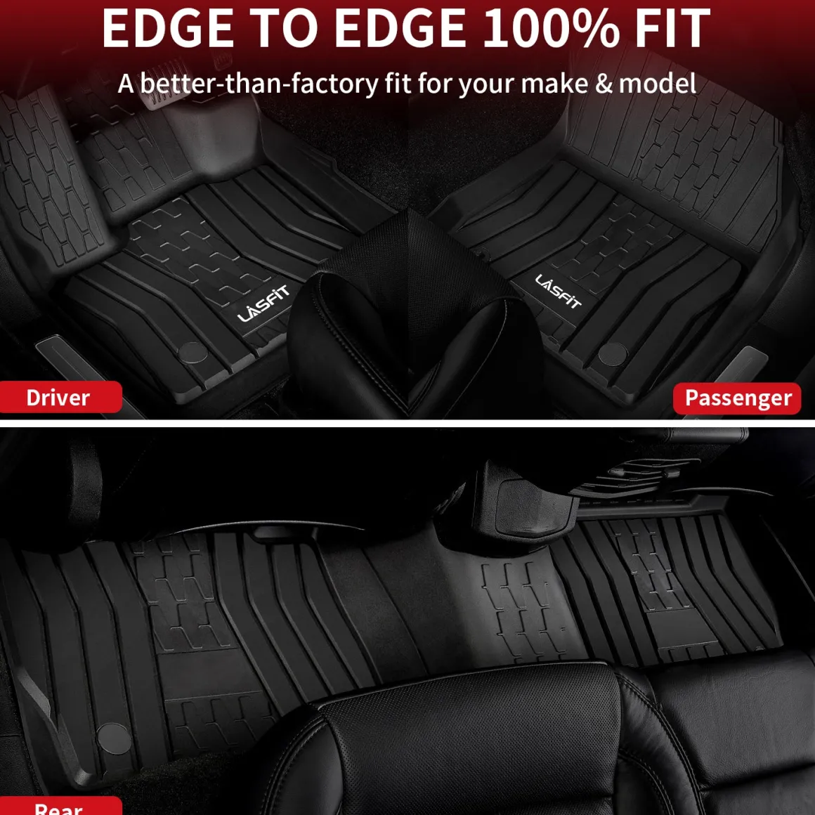 Fit for 2017-2020 Lincoln Continental Custom Floor Mats TPE Material 1st & 2nd Row Seat
