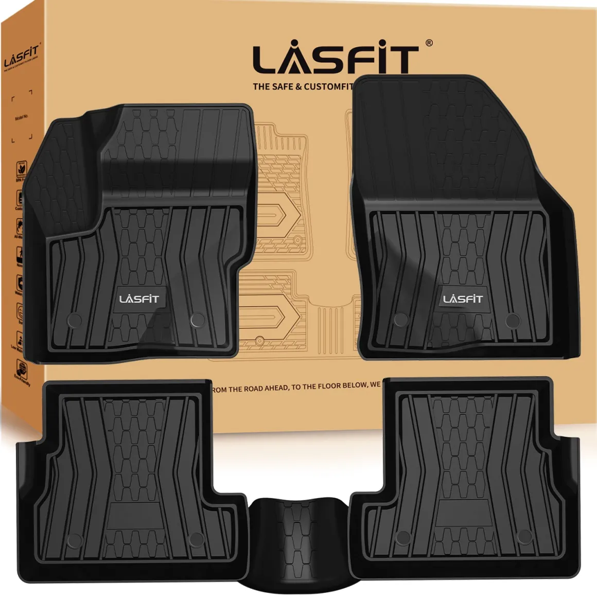 Fit for 2015-2019 Lincoln MKC Custom Floor Mats TPE Material 1st & 2nd Row Seat