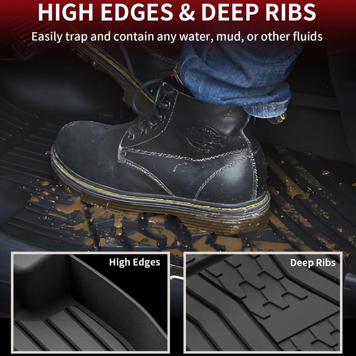 Fit for 2019-2022 Lincoln Nautilus Custom Floor Mats TPE Material 1st & 2nd Row Seat