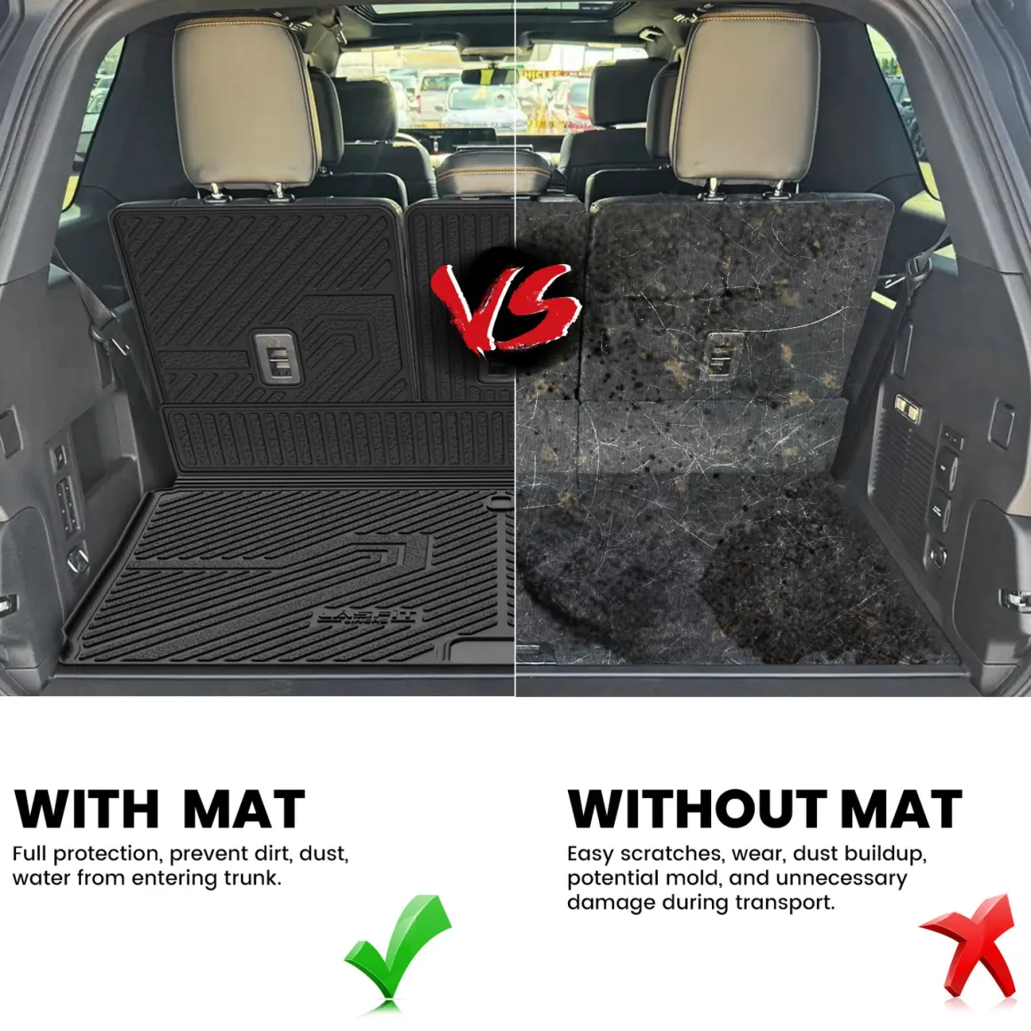 Fit for 2024-2026 Lincoln Navigator L / Navigator Standard Cargo & 3rd Row Seatback Mats