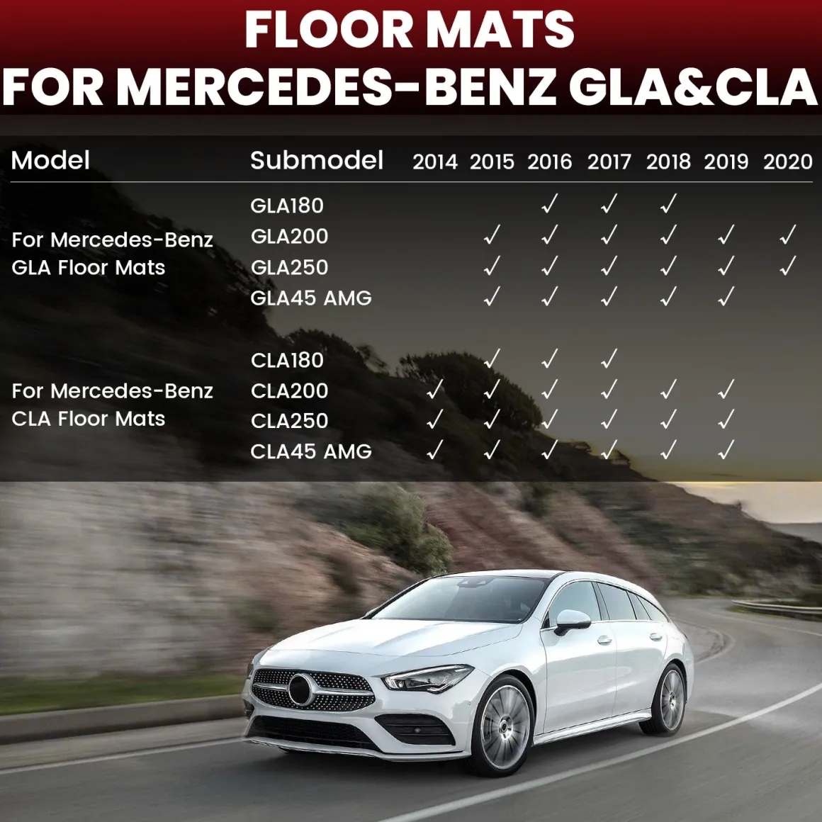 Fit for 2015-2020 Mercedes-Benz GLA-Class Floor Mats