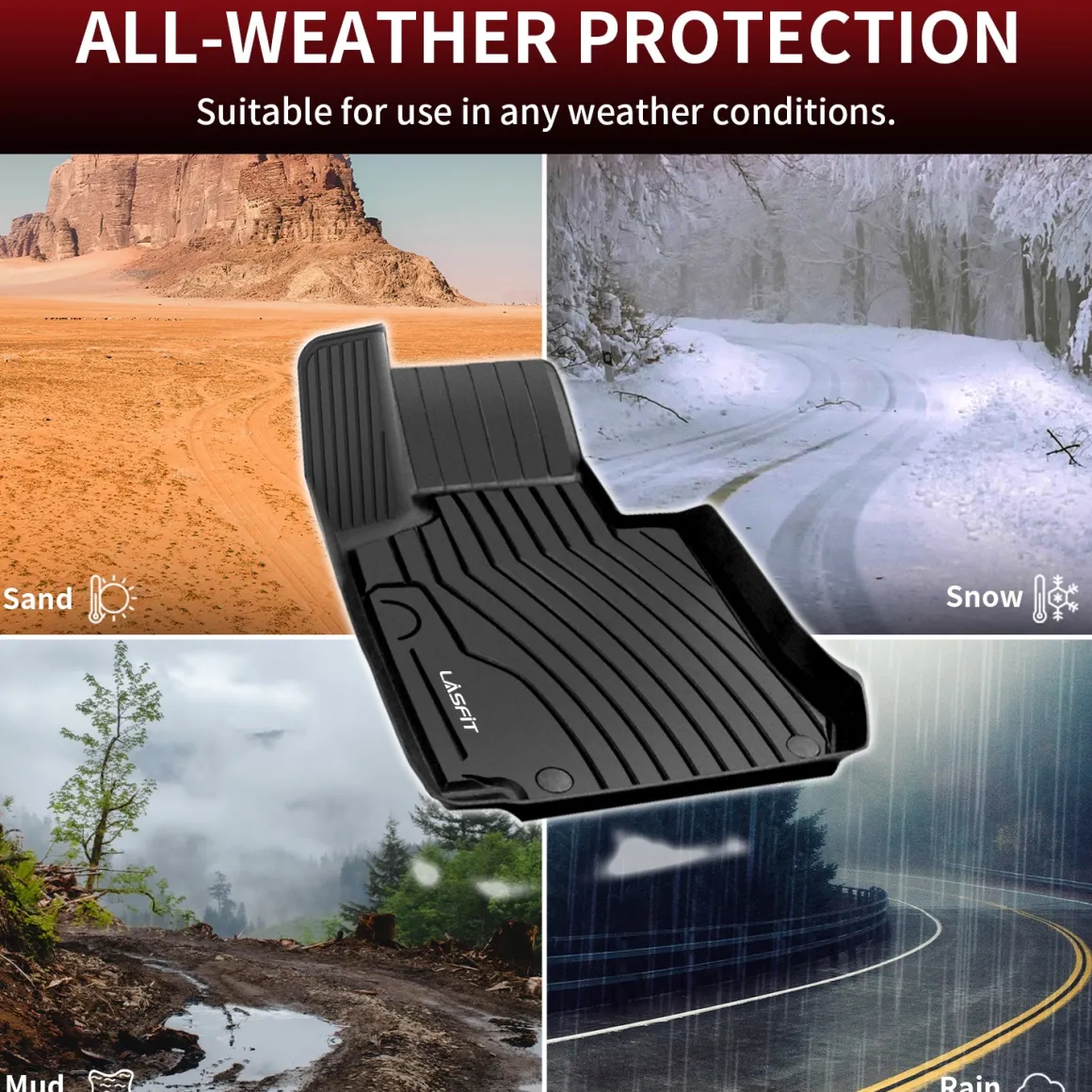 Fit for 2016-2022 Mercedes-Benz GLC TPE Material Floor Mats or Cargo Mat