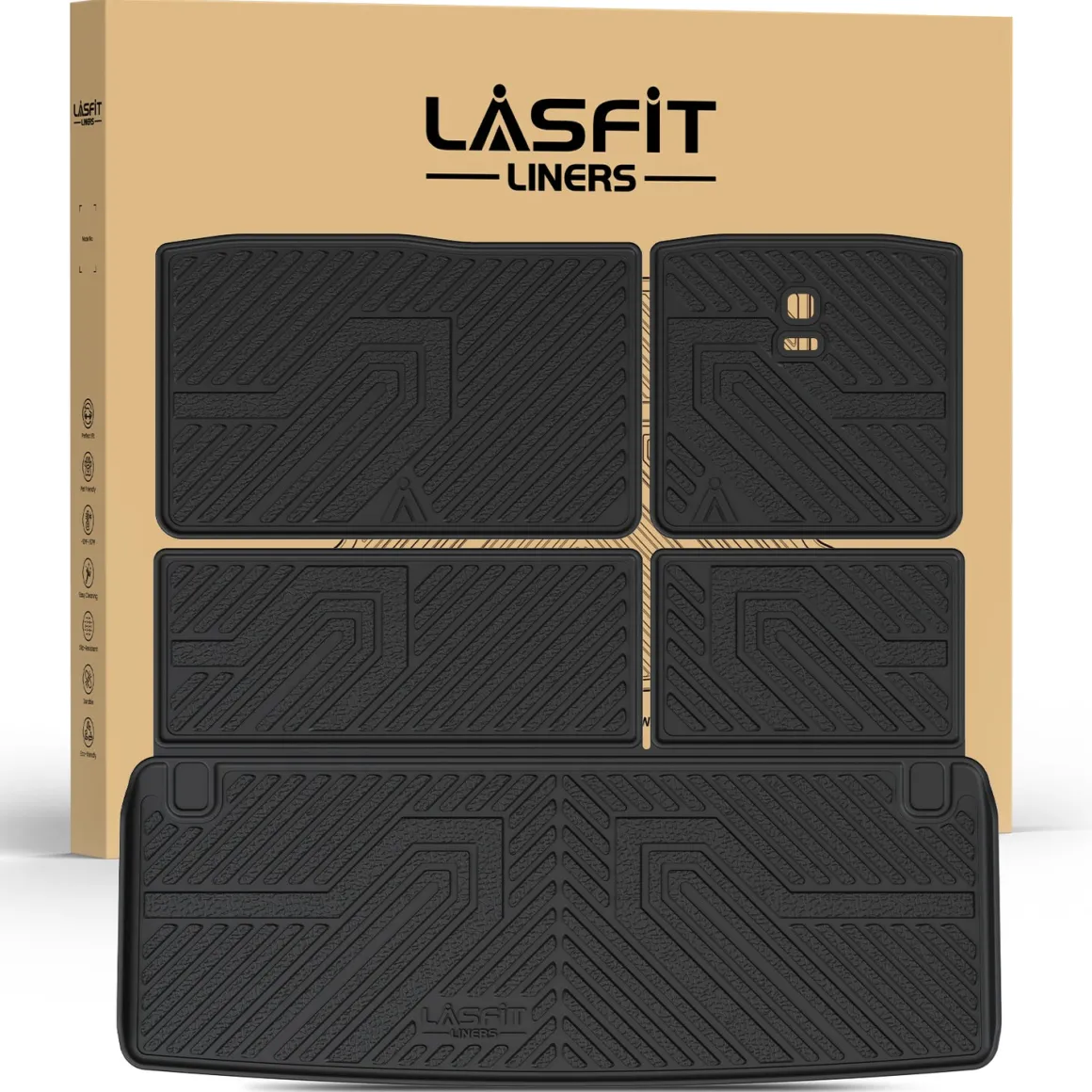 Fit for 2017-2018 Nissan Armada Custom Floor Mats TPE Material 1st & 2nd Row or Seatback & Cargo Mats