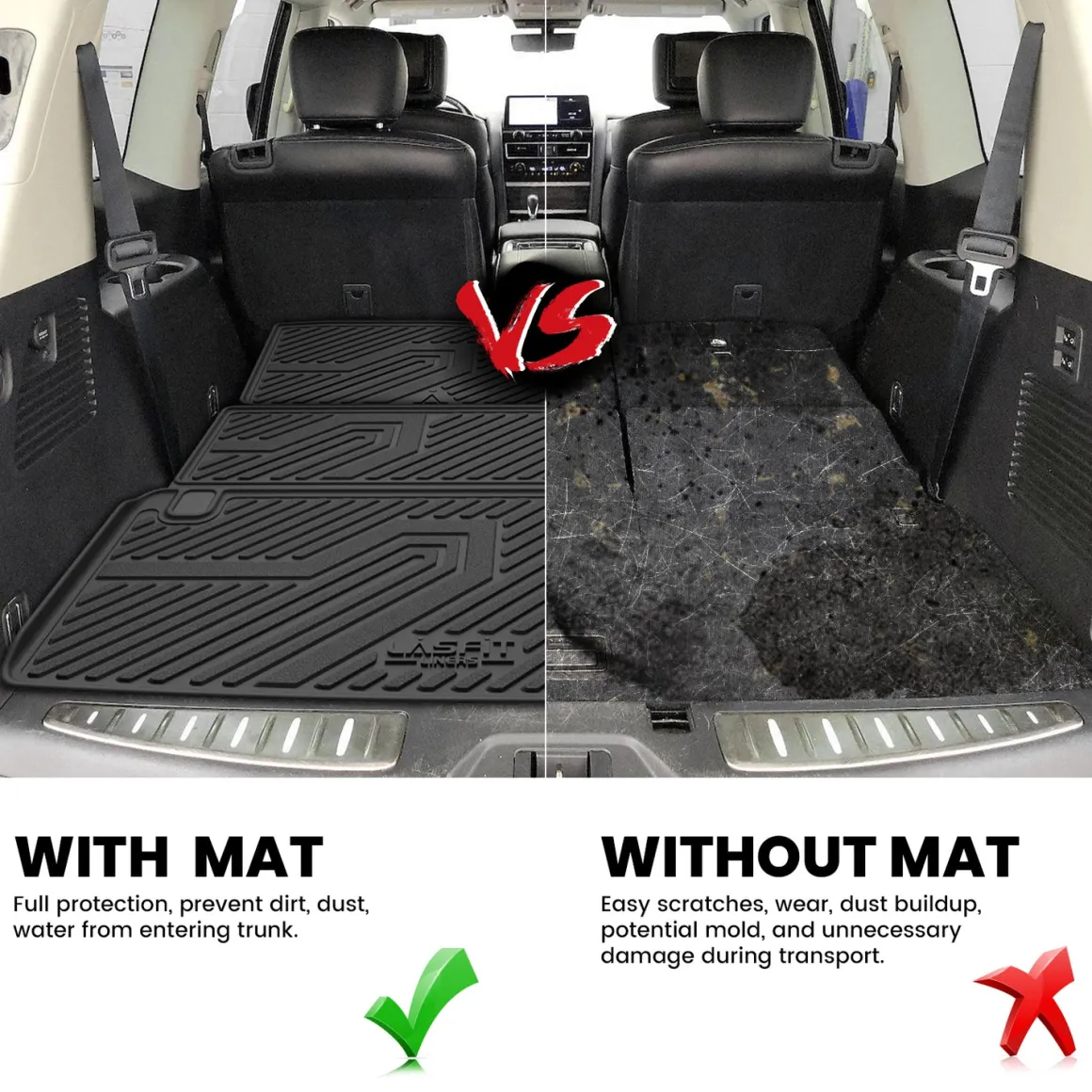 Fit for 2017-2018 Nissan Armada Custom Floor Mats TPE Material 1st & 2nd Row or Seatback & Cargo Mats