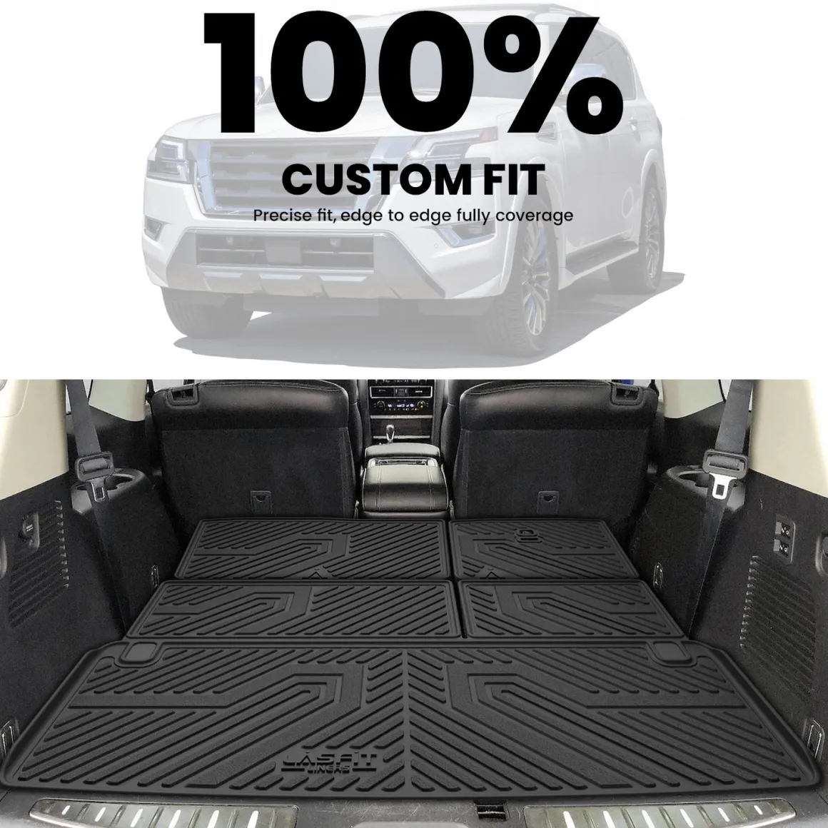 Fit for 2017-2018 Nissan Armada Custom Floor Mats TPE Material 1st & 2nd Row or Seatback & Cargo Mats