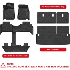 Fit for 2025-2026 Nissan Armada TPE Floor Mats or Cargo Mat & Seatback Mats, Not Compatible with Models Equipped with Cargo Shelf