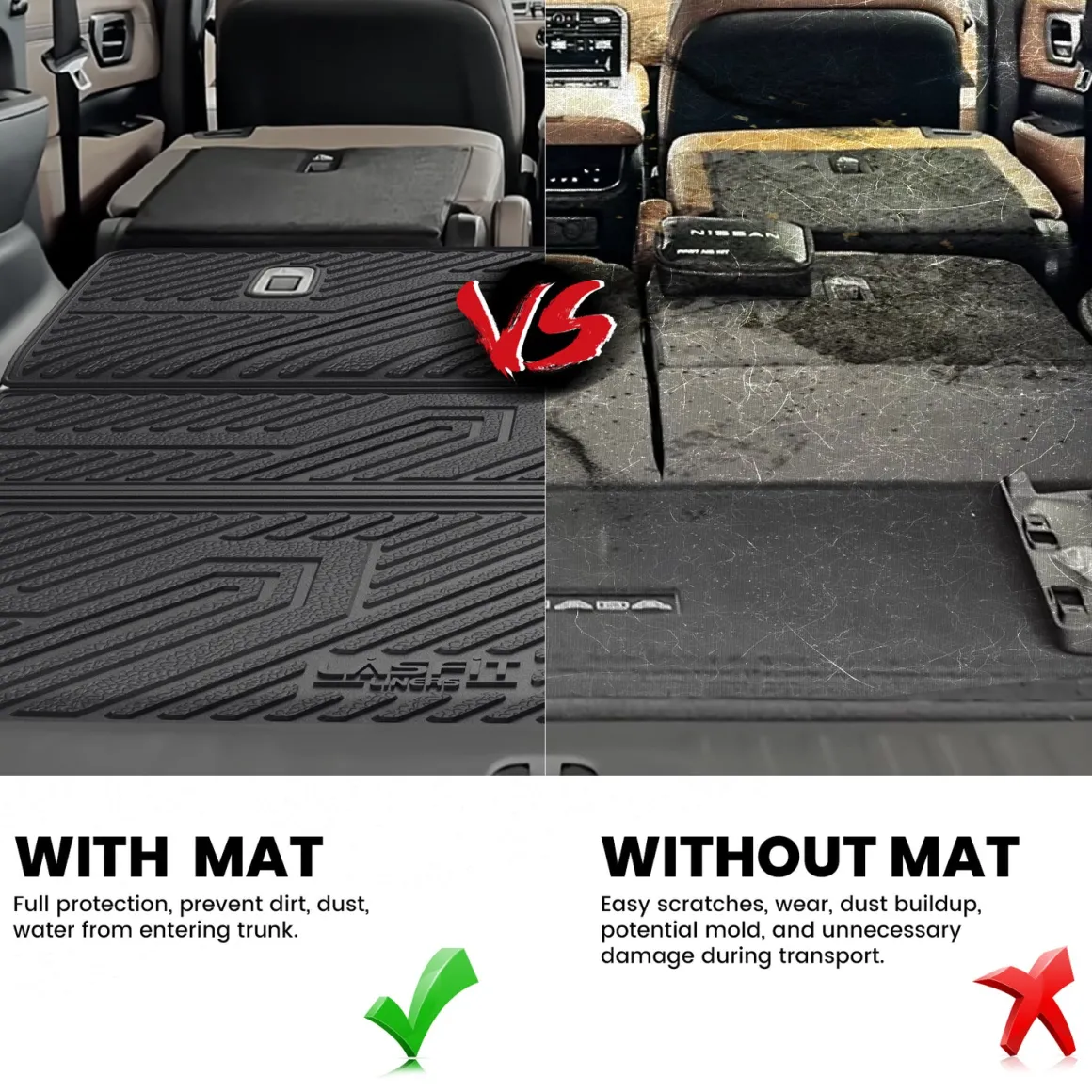Fit for 2025-2026 Nissan Armada TPE Floor Mats or Cargo Mat & Seatback Mats, Not Compatible with Models Equipped with Cargo Shelf