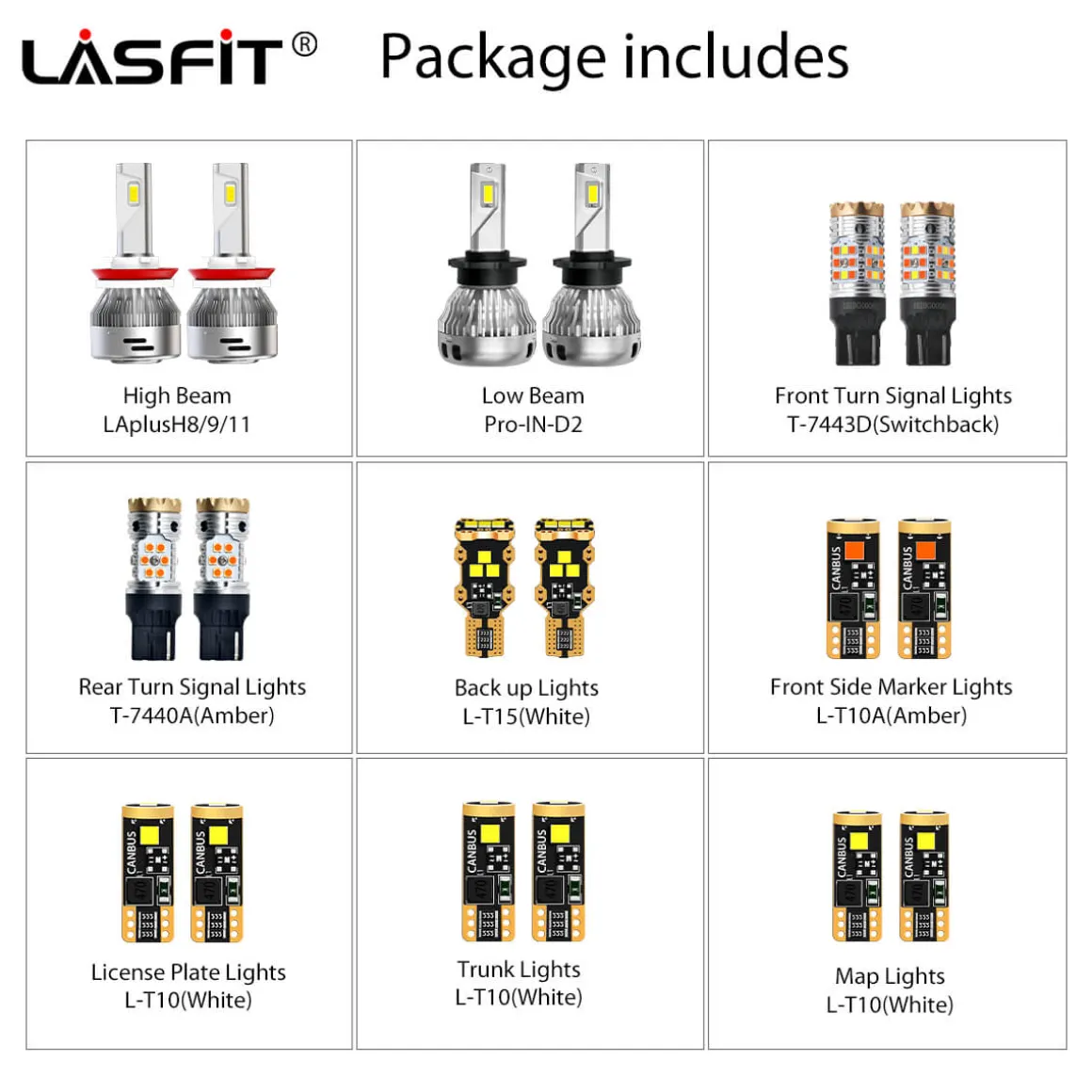 Fit for 2009-2014 Nissan GTR D2S D2R HID to LED Bulbs Conversion Kit Exterior Interior Lights