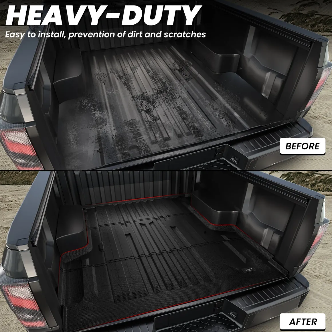 Fit for 2017-2024 Nissan Titan 67.0 inches Heavy Duty Truck Bed Mats, Not Fit Drop-in liners, Not Fit Equipped Truck bed storage