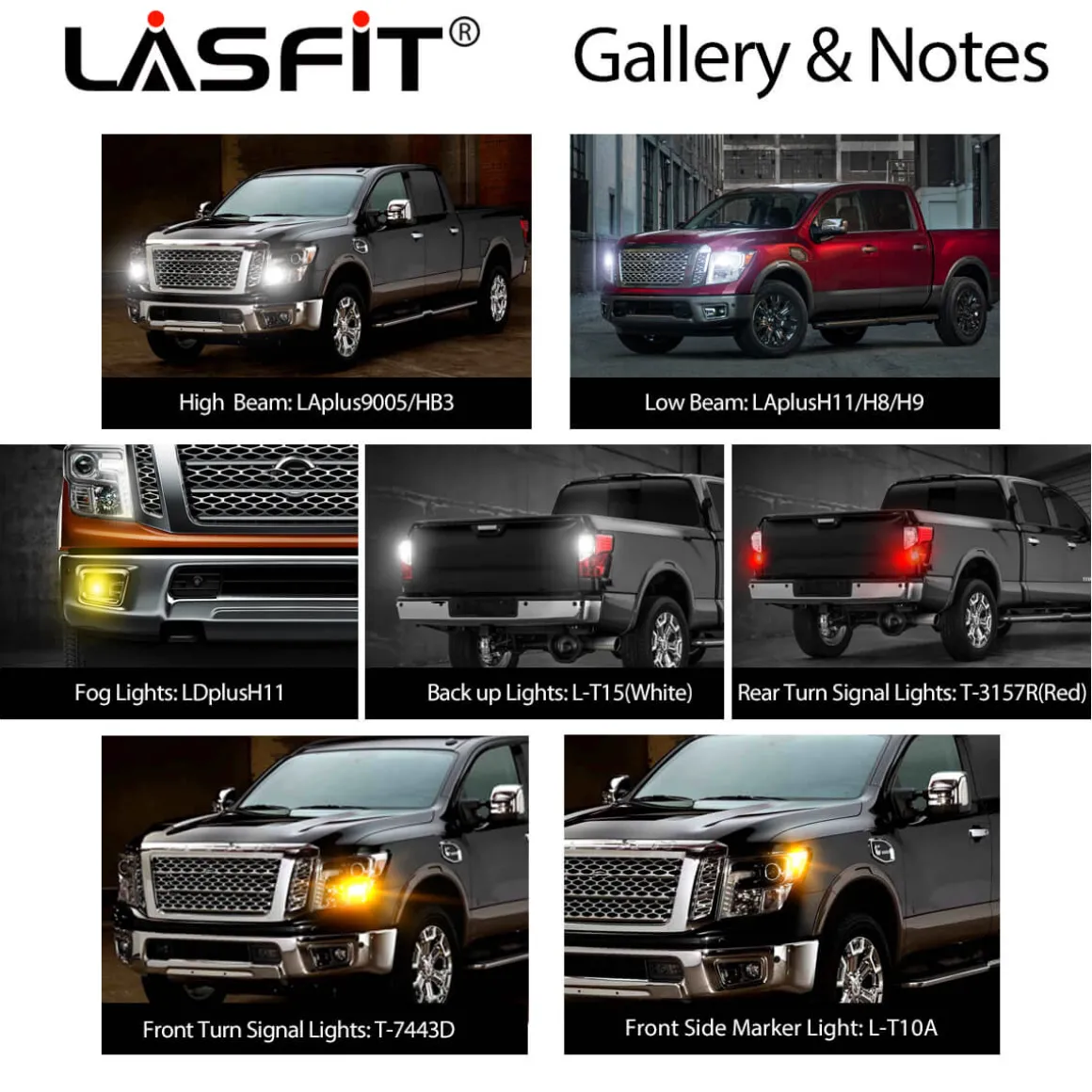 Fit for 2016-2019 Nissan Titan LED Bulbs H11 9005 Exterior Bulbs Upgrade