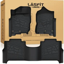 Fit for 2016-2024 Nissan Titan XD TPE Floor Mats, Fit Equipped with Rear Seat Cargo Organizer