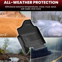 Fit for 2013-2018 Ram 1500 All-Weather 1st & 2nd row Floor Mats, Fit Carpet Floor Only