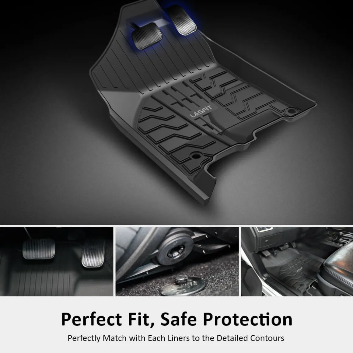 Fit for 2013-2018 Ram 1500 All-Weather 1st & 2nd row Floor Mats, Fit Carpet Floor Only