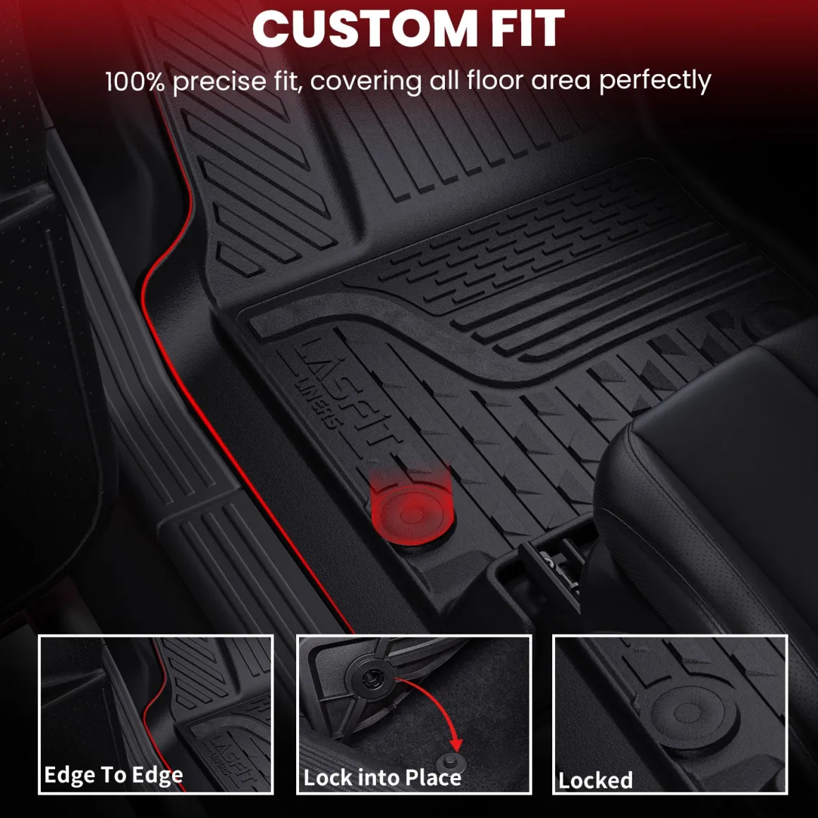 Fit for 2013-2018 Ram 1500 All-Weather 1st & 2nd row Floor Mats, Fit Carpet Floor Only