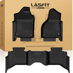 Fit for 2013-2018 Ram 1500 All-Weather 1st & 2nd row Floor Mats, Fit Carpet Floor Only