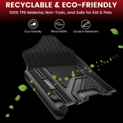 Fit for 2019-2024 Ram 1500 Classic All-Weather TPE Floor Mats, Fit Carpet Floor Only