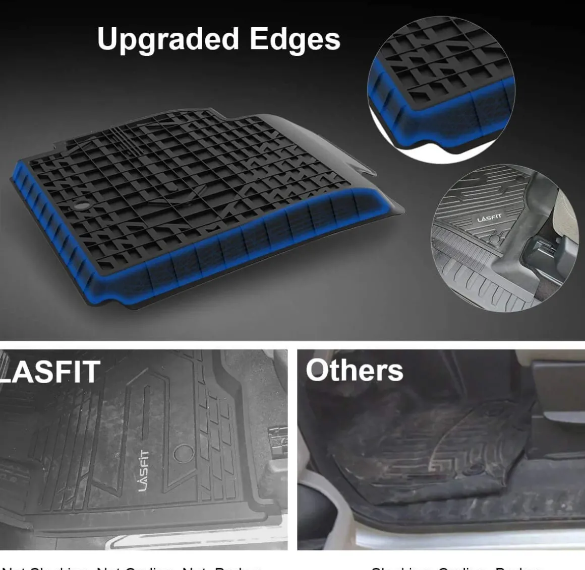 Fit for 2019-2024 Ram 1500 Classic All-Weather TPE Floor Mats, Fit Carpet Floor Only