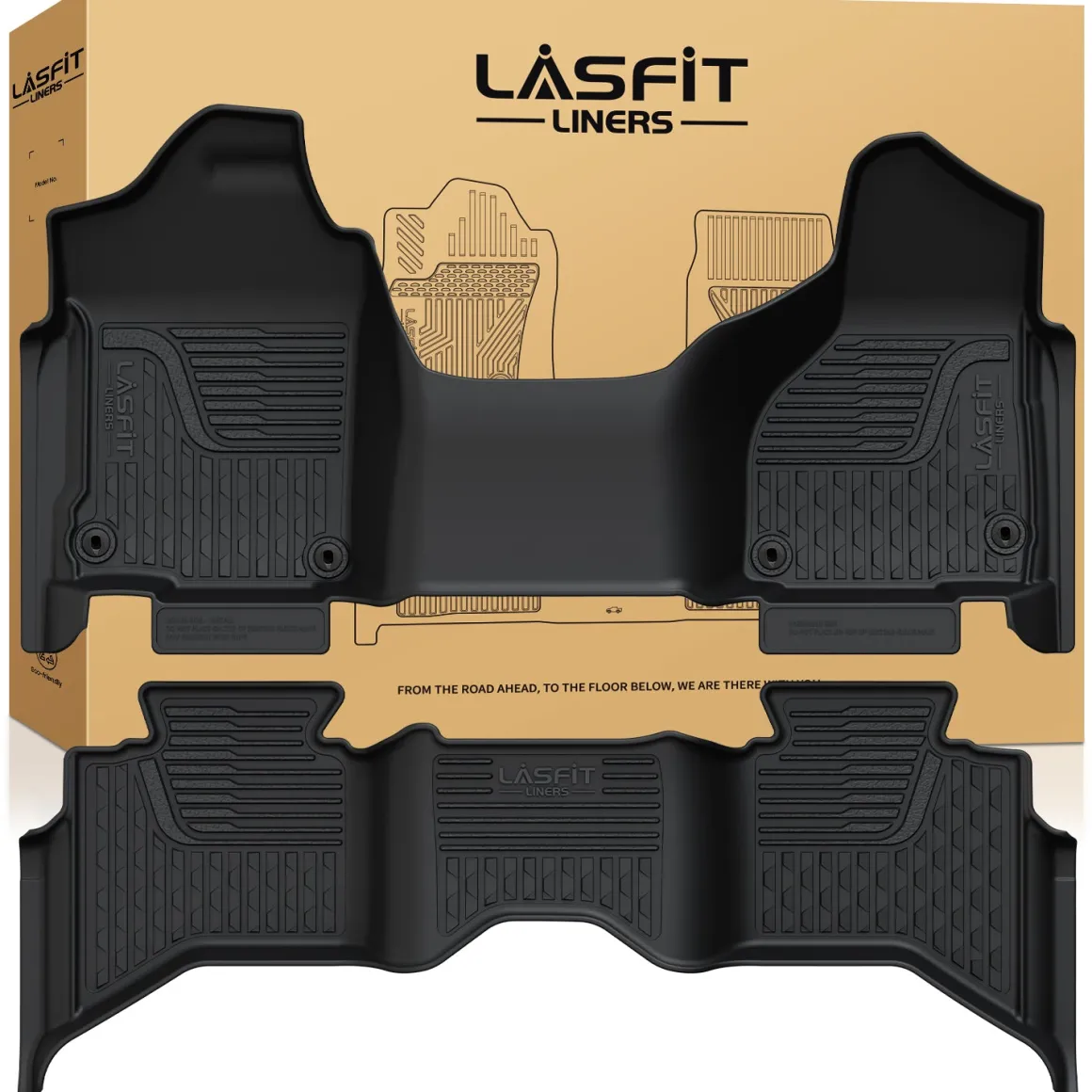 Fit for 2019-2024 Ram 1500 Classic All-Weather TPE Floor Mats, Fit Carpet Floor Only