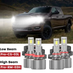 Fit for 2019-2024 Ram 2500 3500 Custom Made LED H11 9005 Headlight Bulbs with Dust Cover | Pro-DC Series