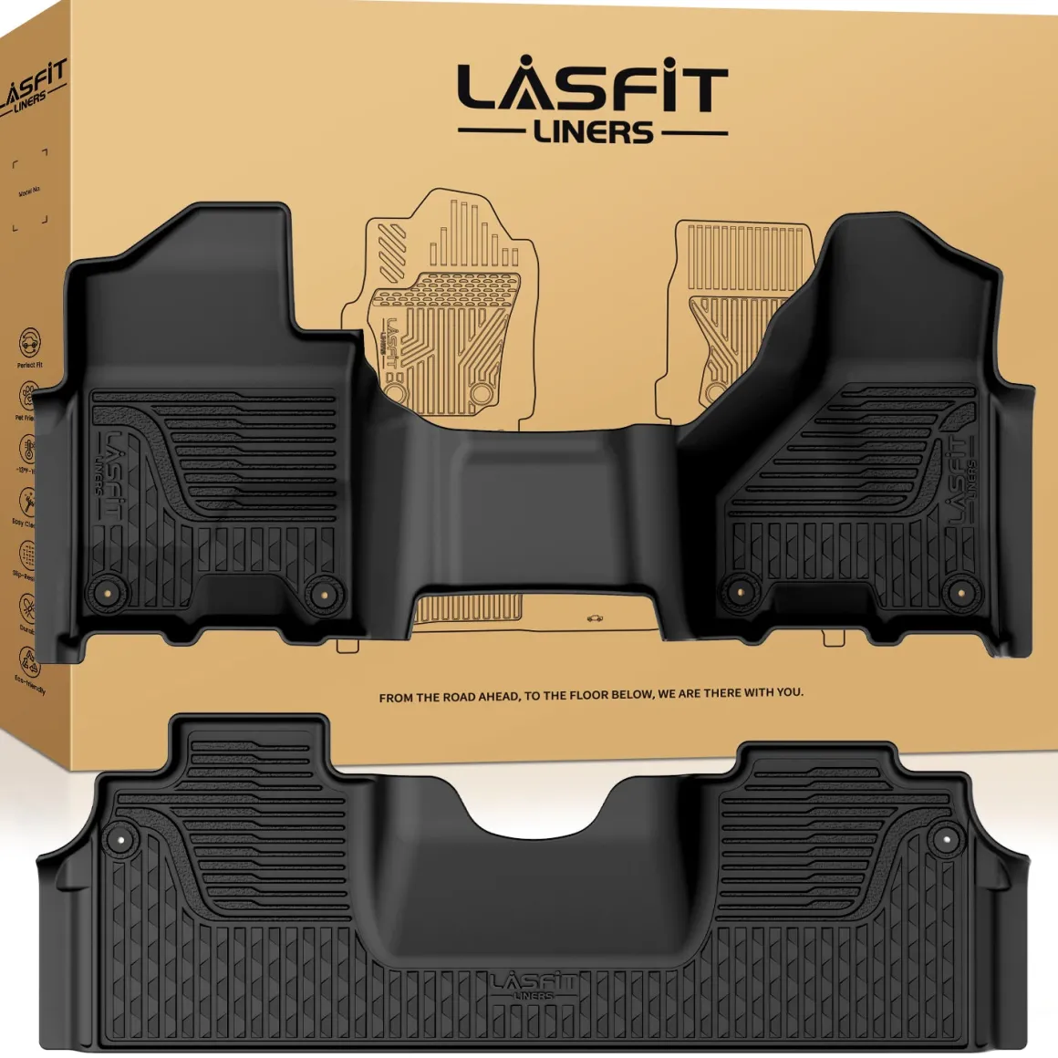 Fit for 2019-2026 Ram 2500 3500 Floor Mats, Fit Without Power Take-Off (PTO) KIT & Carpet Floor Only