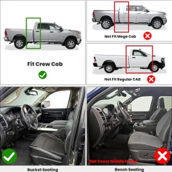 Fit for 2019-2026 Ram 2500 3500 Floor Mats, Fit Without Power Take-Off (PTO) KIT & Carpet Floor Only