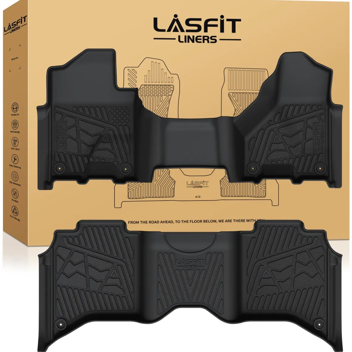 Fit for 2019-2026 Ram 2500 3500 Floor Mats, Fit Without Power Take-Off (PTO) KIT & Carpet Floor Only