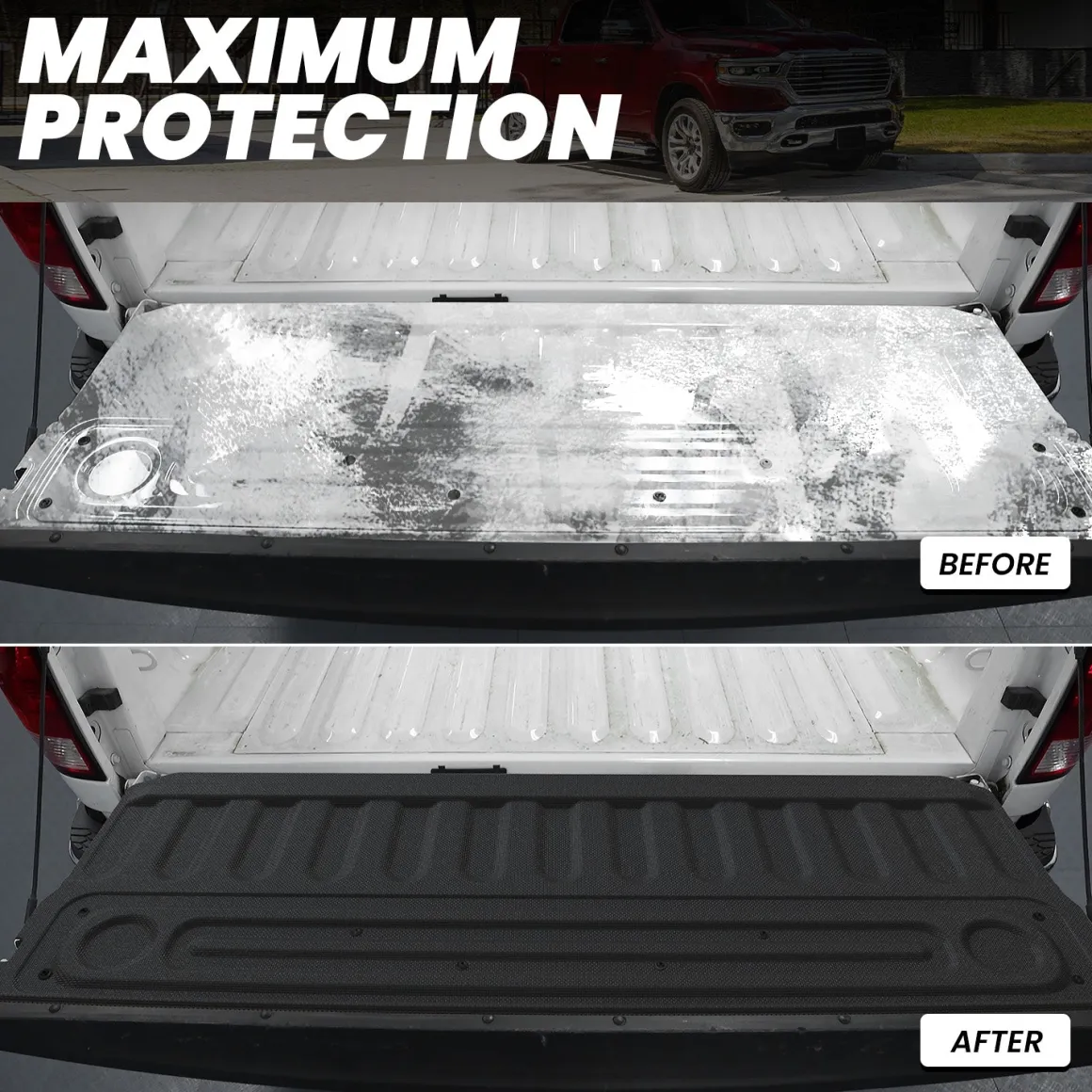 Fit for 2006-2026 Ram 2500 3500 Heavy Duty Bed Mat or Tailgate Mat, Don't fit with Optional Rambox & Drop-in liners