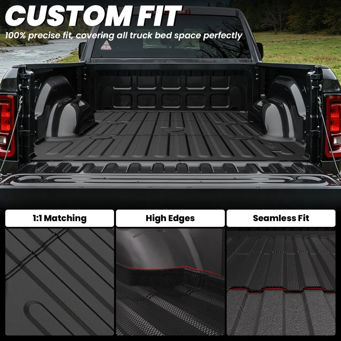 Fit for 2006-2026 Ram 2500 3500 Heavy Duty Bed Mat or Tailgate Mat, Don't fit with Optional Rambox & Drop-in liners