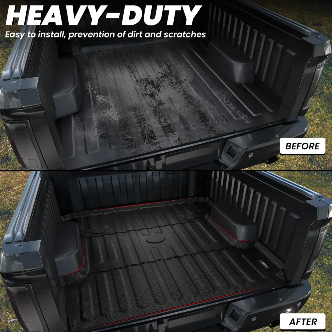 Fit for 2006-2026 Ram 2500 3500 Heavy Duty Bed Mat or Tailgate Mat, Don't fit with Optional Rambox & Drop-in liners