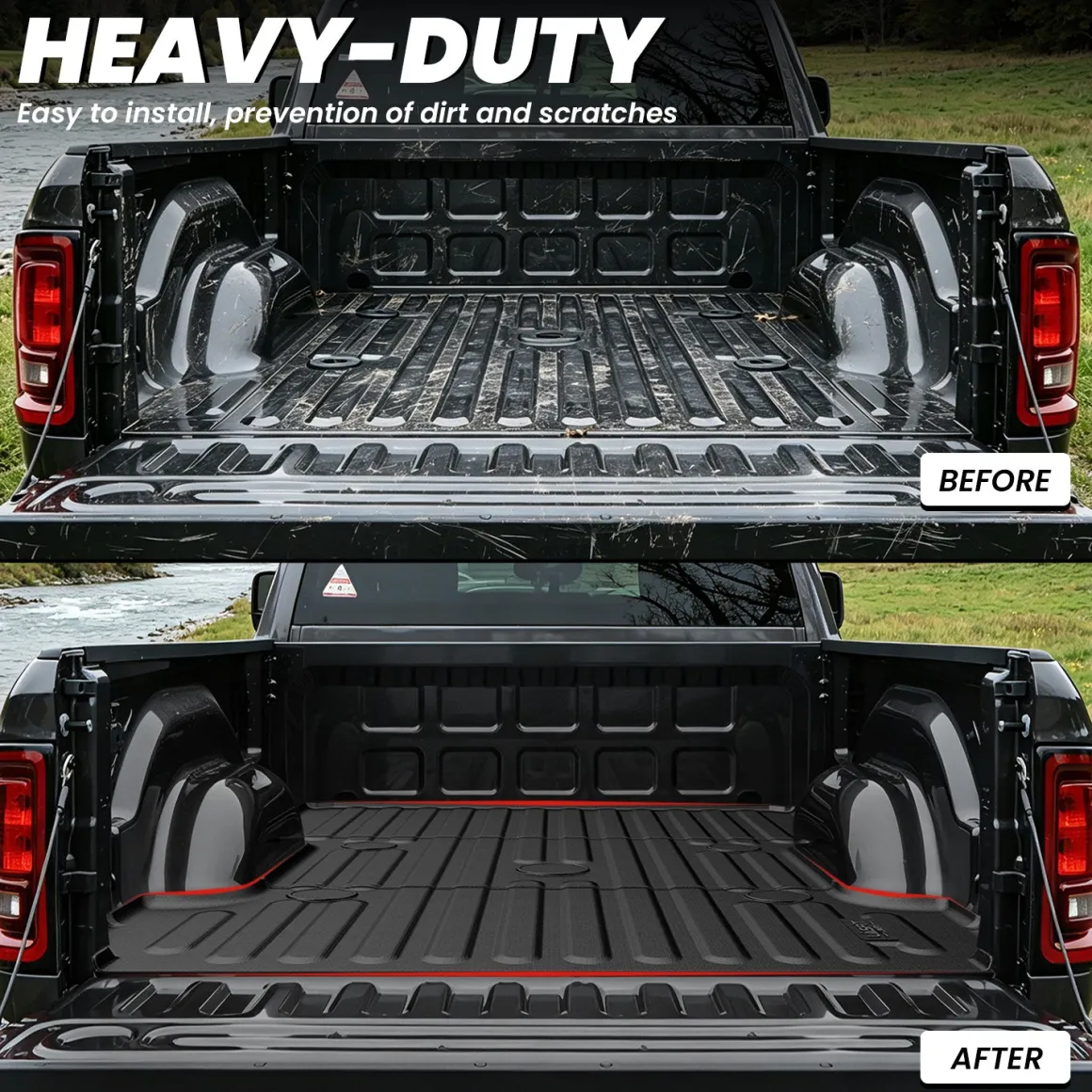 Fit for 2006-2026 Ram 2500 3500 Heavy Duty Bed Mat or Tailgate Mat, Don't fit with Optional Rambox & Drop-in liners