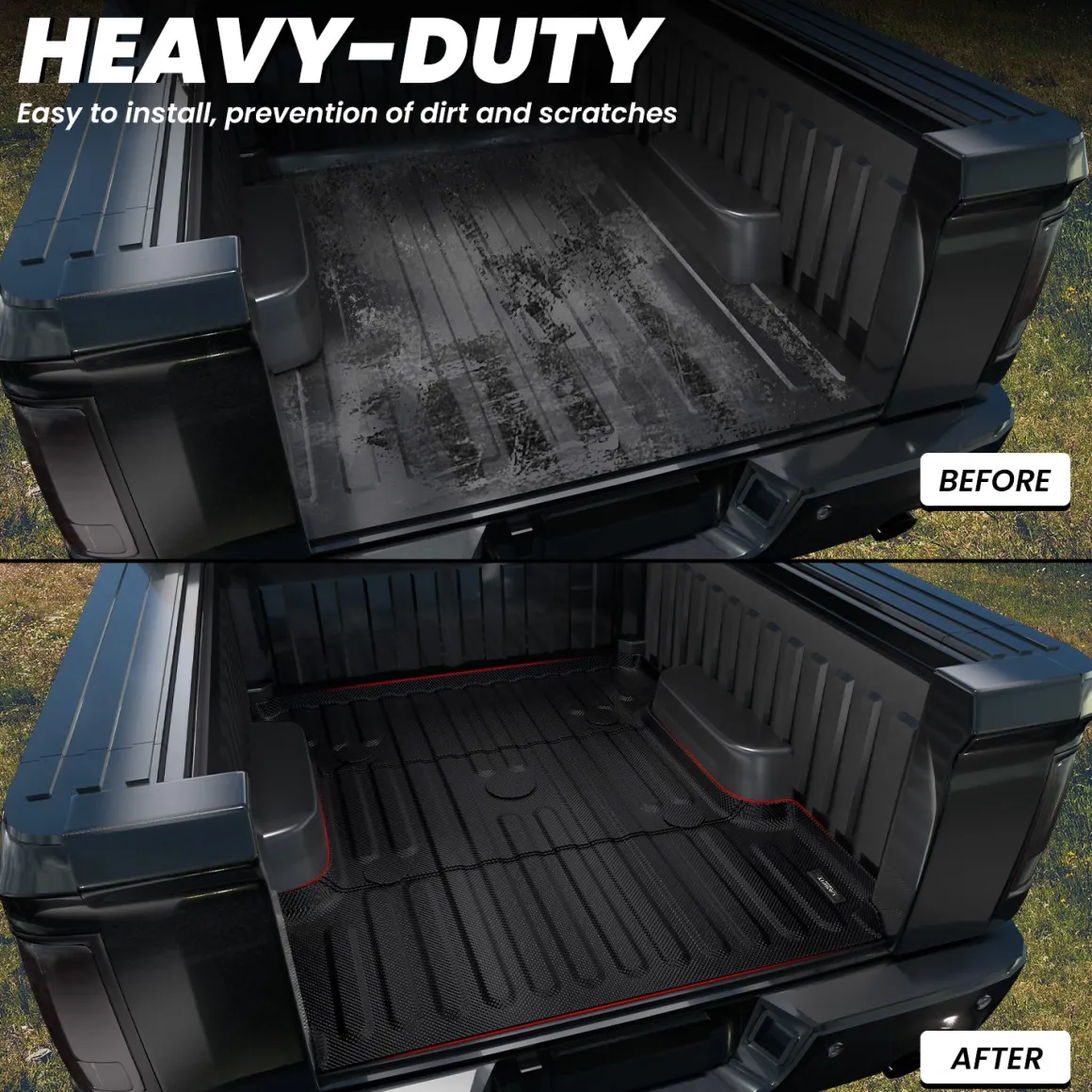Fit for 2006-2026 Ram 2500 3500 Heavy Duty Bed Mat or Tailgate Mat, Don't fit with Optional Rambox & Drop-in liners