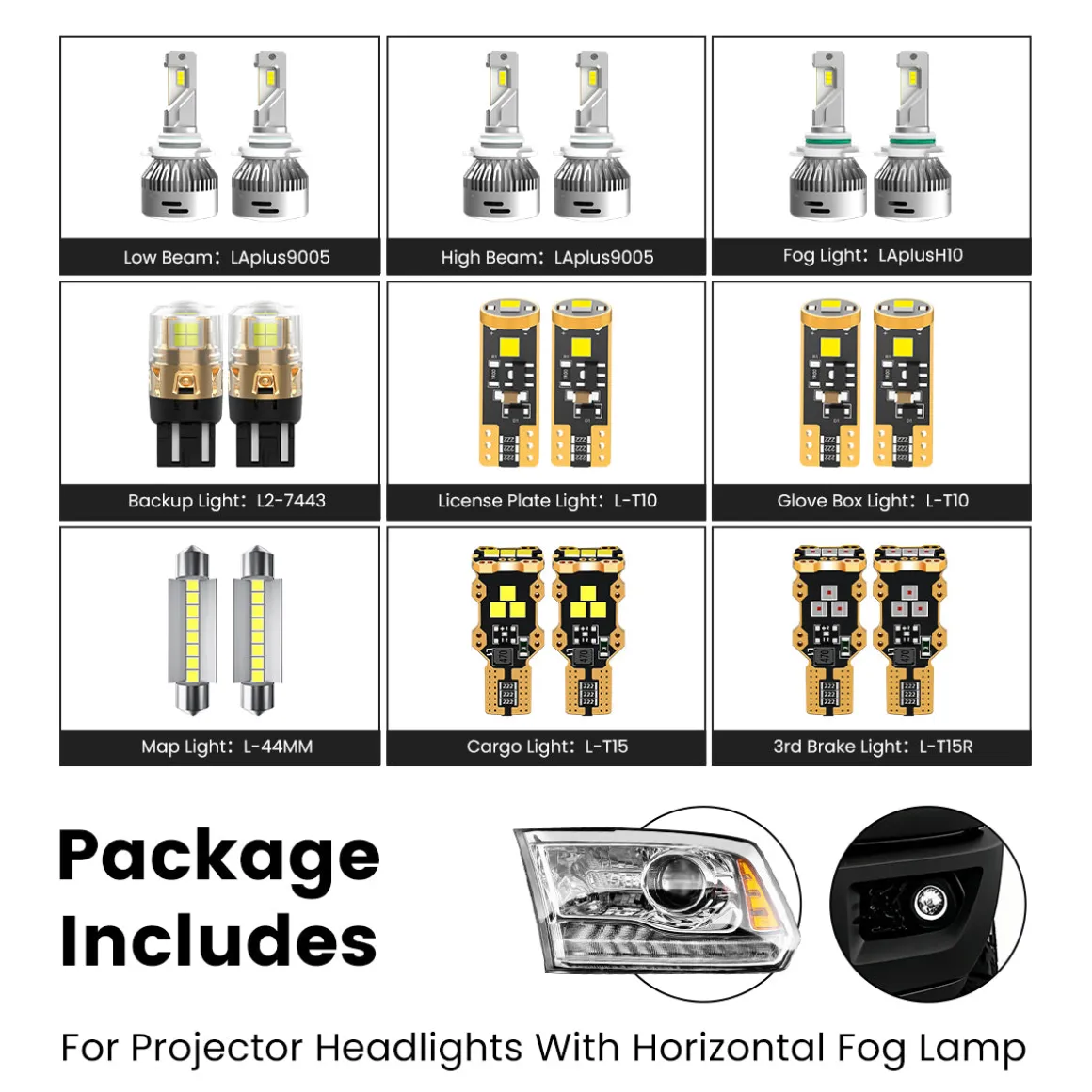 Fit for 2016-2018 Ram 1500 LED Bulbs Upgrade | Tested and Verified