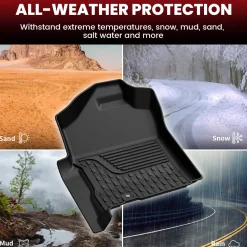 Fit for 2002-2008 RAM 1500 Quad Cab Floor Mats, Fit Carpet Flooring, Not Fit have 4X4 Shifter